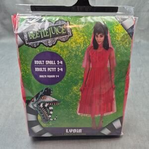 Beetlejuice Lydia Adult Red Wedding Dress Halloween Costume Size Small 4-6